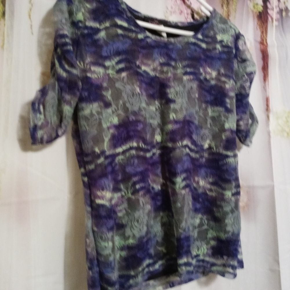 🎉Pink Collection Purple and Green Lace Top